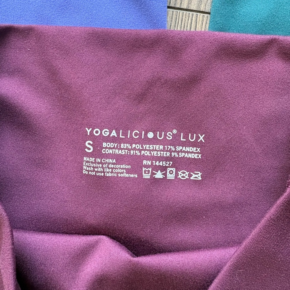 Athletic High-Waist Bike Shorts - Purple, Teal, Burgundy - Picture 4 of 4